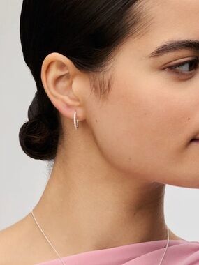 NWT Hillberg and Berk Pave Hoop Earrings